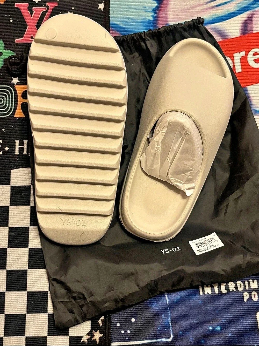 YS-01 Cream Slide Sandals US 11 NWT